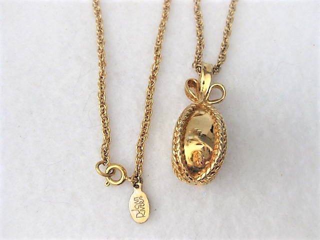 Replica Faberge Egg Pendant Necklace Designer Joan Rivers