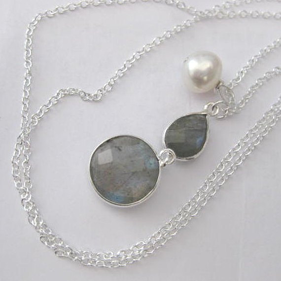 Labradorite & Cultured Pearl Necklace