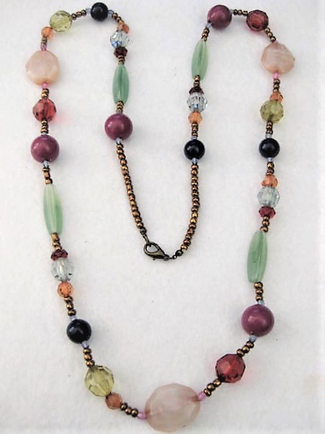 Long Colorful Acrylic Beaded Necklace