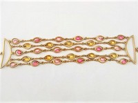 Multiple Strand Pink & Yellow Bracelet  by Avon