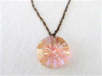 Iridescent Pink Pendant Necklace   by Avon