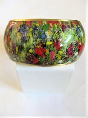 Wide Colorful Bangle Bracelet