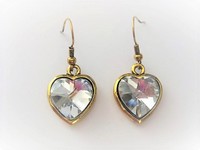 Antique Gold Drop Heart Earrings