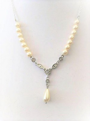 Victorian Style Pearl Rhinestone Choker  by Avon