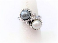 Dual Pearl Ring  size 5.5   by Avon