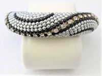 Rhinestone Beaded Bangle Bracelet