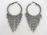 Statement Rhinestone Hoop Earrings