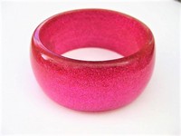 Bright Glitter Pink Bangle Bracelet