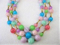 Pastel Crackled Beaded Choker Necklace