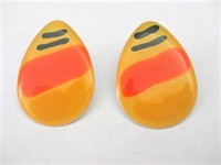 Large Yellow Teardrop Pierced Earrings