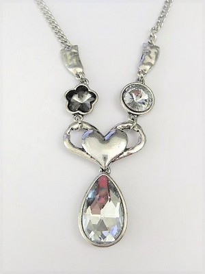 Chunky Silver Teardrop Necklace