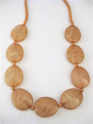 Tan Large Beaded Necklace