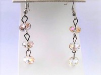 Crystal Bead Drop Pierced Earrings