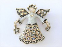 Winged Aurora Borealis Angel Brooch Pin   by Kenneth Cole