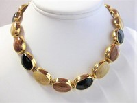 Gold & Earthtone Statement Choker Necklace