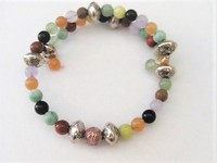 Genuine Gemstones Wire Bracelet