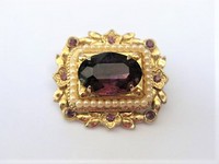 Coro Vintage Purple Pearl Brooch  by Coro