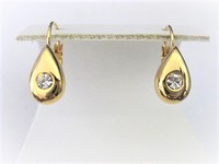 Gold Teardrop Pierced Earrings