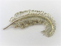 Gold Feather Pin  by Coro