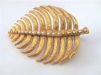 Golden Leaf with Pearls