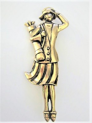 Tall Golfer Girl Pin Brooch  by FORT