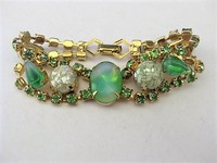 Green Givre Rhinestone Bracelet