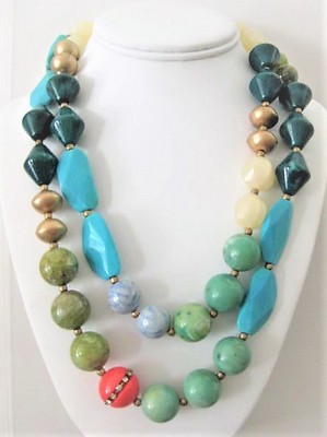 Double-Strand Chunky Beaded Necklace