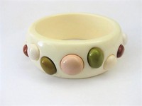 Off-White Dotted Bangle Bracelet