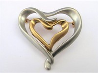 Two-Tone Heart Pin