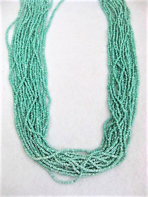 Long Exotic Multi Strands Turquoise Beaded Necklace