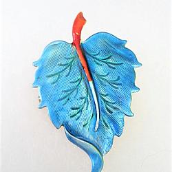 Turquoise Leaf Pin