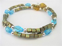 Patina Gold Turquoise Wrap-around Bracelet