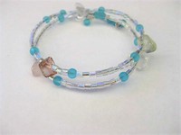 Amazonite and Glass Wrap Bracelet