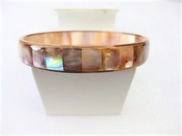 Ivory Tan Abalone Bangle Bracelet