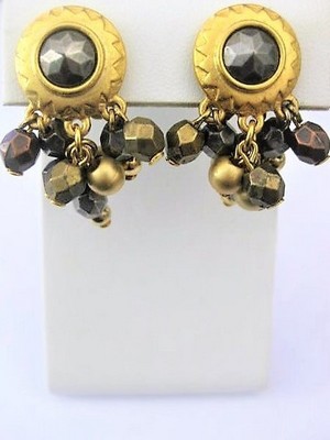 Mixed Metals Cluster Bead Earrings  by Liz Claiborne