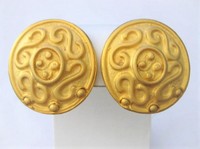 Large Matte Gold Clip Earrings