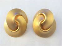 Large Gold Spiral Clip Earrings