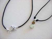 Long Leather Topaz & Moonstone Necklace