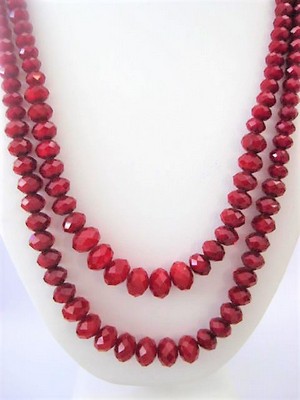 Red Crystal Double-Strand Necklace