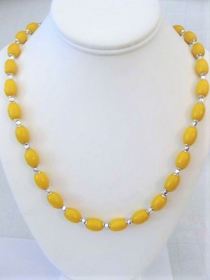 Long Yellow Bead Necklace