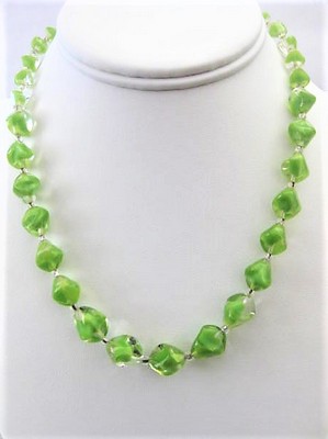 Light Green Givre Glass Necklace