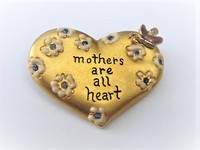 Mother's Heart Gold Pin  by AJMC