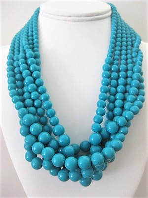 Multiple Strand Teal Necklace