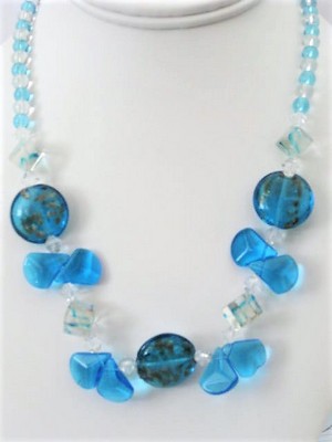 Turquoise Crystal & Glass Necklace