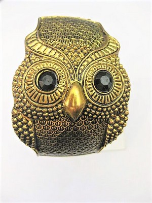 Owl Hinge Cuff Bangle Bracelet