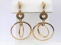 Gold Drop Rings Clip Earrings   by Park Lane