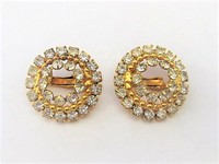 Clear Rhinestone Clip Earrings  by Park Lane