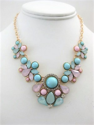 Pastel Beaded Bib Necklace