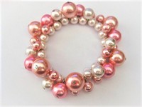 Pink Glass Pearl Bauble Bracelet