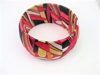 Wide Fuchsia Mod Bangle Bracelet